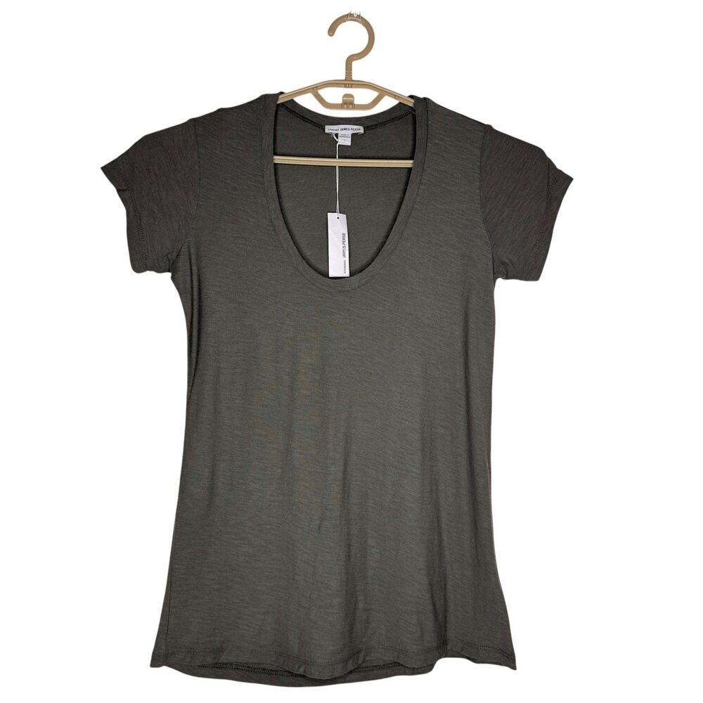 New Standard James Perse Women’s Size 1 (S) Deep Scoop Neck Slub T shirt Relaxed